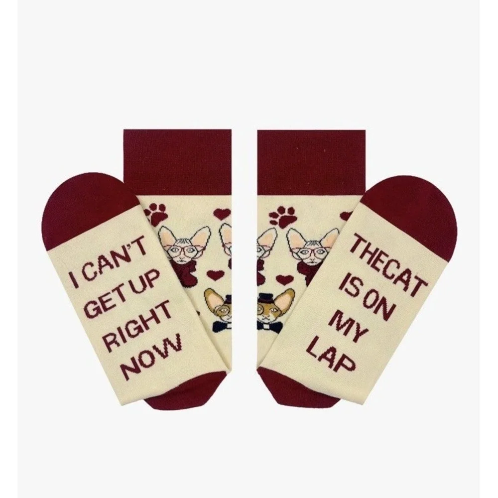 Womens Novelty Socks Cat Lovers Gift Stocking Stuffer Hairless 